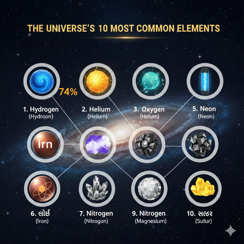 બ્રહ્માંડના સૌથી સામાન્ય ૧૦ તત્વો