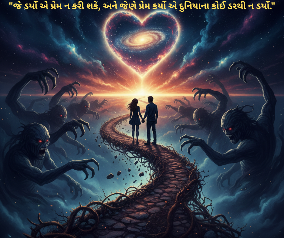 “જે ડર્યો એ પ્રેમ ન કરી શકે, અને જેણે પ્રેમ કર્યો એ દુનિયાના કોઈ ડરથી ન ડર્યો.”